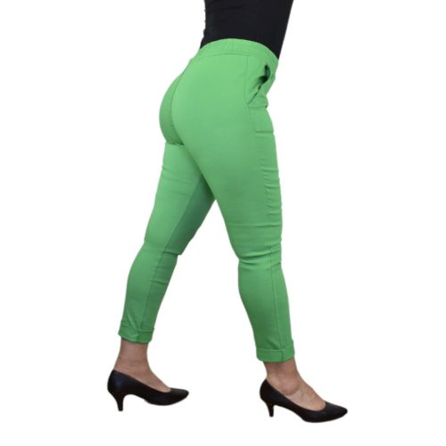 Casual stílusú, gumis derekú női nadrág – Zöld /S