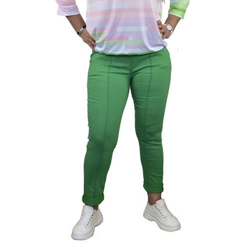 Casual stílusú, gumis derekú női nadrág – Zöld /S