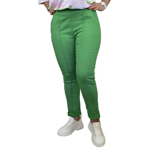 Casual stílusú, gumis derekú női nadrág – Zöld /S