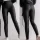 Plus size bőrhatású bélelt leggings – Fekete