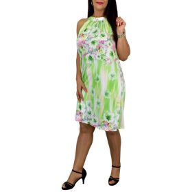 Flóra zöld virág mintás ruha