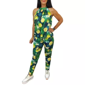 Elena citrus-zöld pálma mintás szett