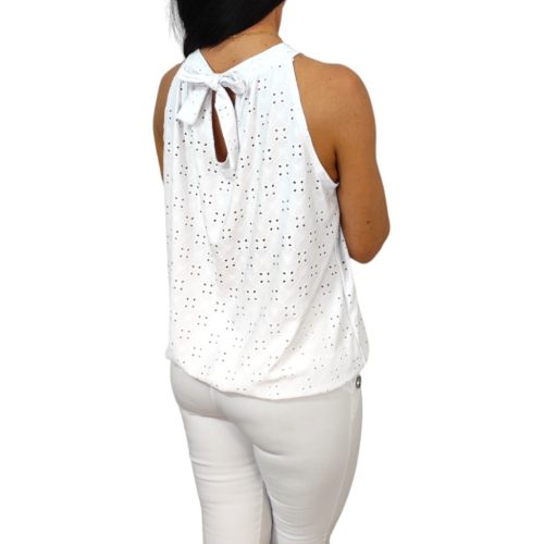 Lana ujjatlan madeira mintás felső- fehér