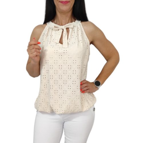 Lana ujjatlan madeira mintás felső- bézs