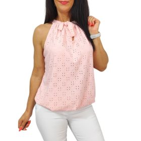 Lana ujjatlan madeira mintás felső- babarózsaszín