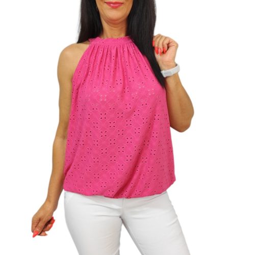 Lana ujjatlan madeira mintás felső- pink