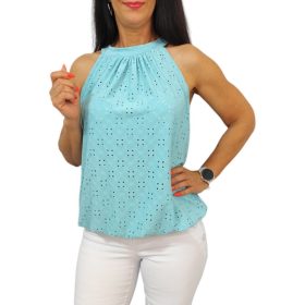 Lana ujjatlan madeira mintás felső- menta