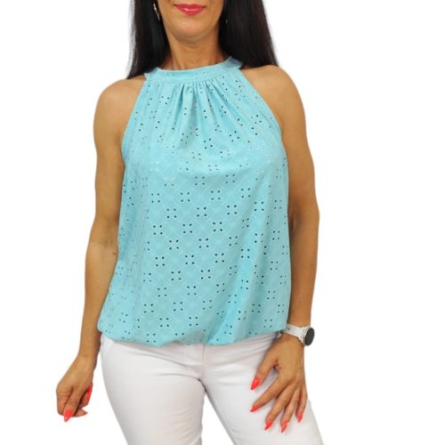 Lana ujjatlan madeira mintás felső- menta