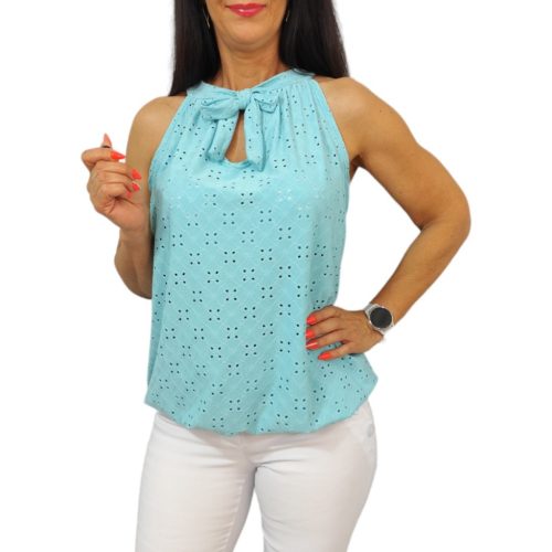 Lana ujjatlan madeira mintás felső- menta