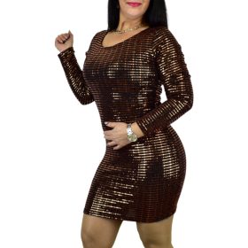 Médea flitteres alkalmi női ruha – Csokibarna