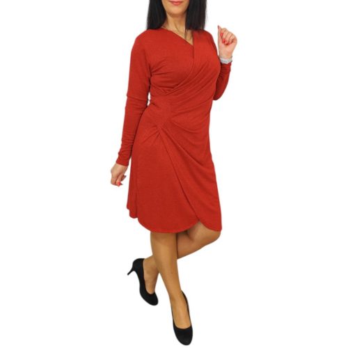 Nelly átlapolt piros csillogó alkalmi ruha