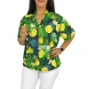 Fiorella V-nyakú rövid ujjú felső – Citrus/zöld pálma