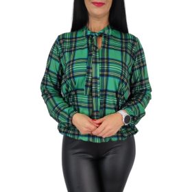 Orsina zöld kockás mintás női felső