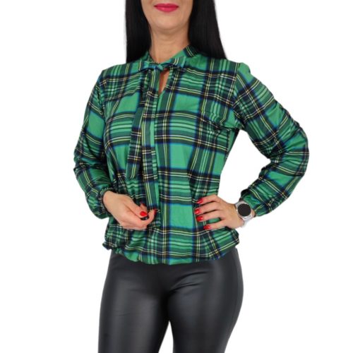 Orsina zöld kockás mintás női felső