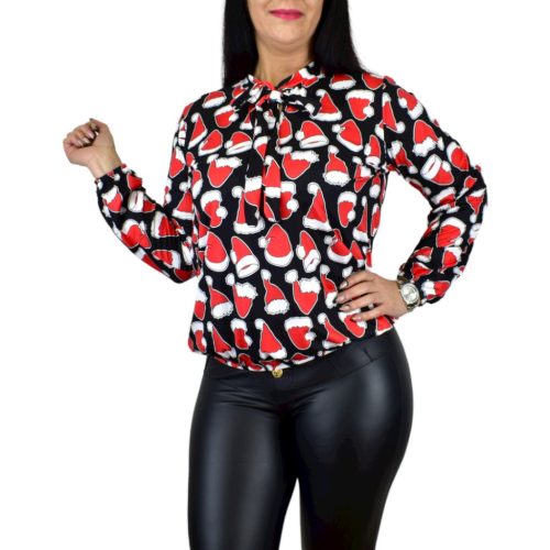 Orsina mikulás sapkás mintás női felső