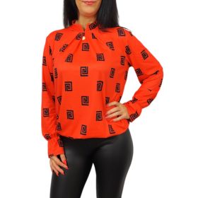 Lola medállal díszítve piros görög mintás felső