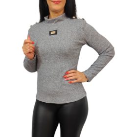 Classic magasított nyakú felső – Szürke