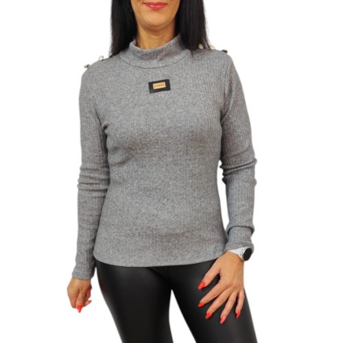 Classic magasított nyakú felső – Szürke