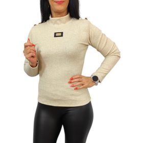 Classic magasított nyakú felső – Bézs