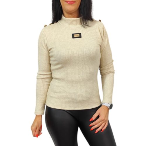 Classic magasított nyakú felső – Bézs