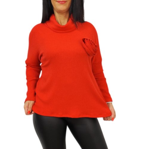 Vali magasított nyakú piros felső