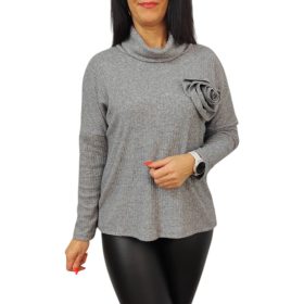 Vali magasított nyakú szürke felső