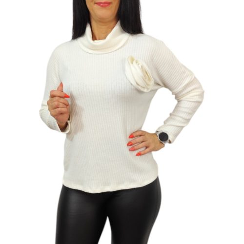 Vali magasított nyakú fehér felső