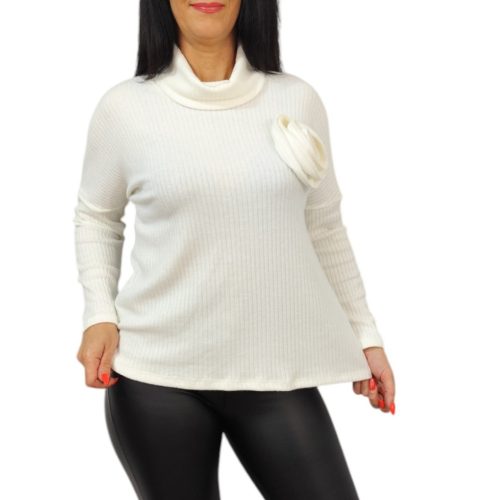 Vali magasított nyakú fehér felső