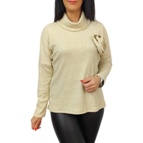 Vali magasított nyakú bézs felső