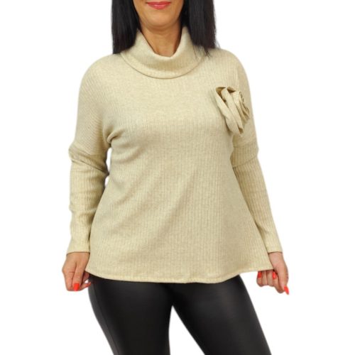 Vali magasított nyakú bézs felső