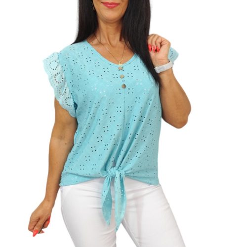 Lüszi menta madeira mintás női felső