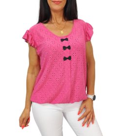 Dorottya masnis pink madeira mintás felső