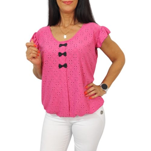 Dorottya masnis pink madeira mintás felső