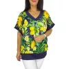 Big plus size V-nyakú felső - citrus mintás