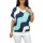 Big plus size V-nyakú felső - menta hullámos