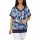 Big plus size V-nyakú felső - kék mintás