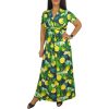 Bella V-nyakú maxi ruha- Citruskert