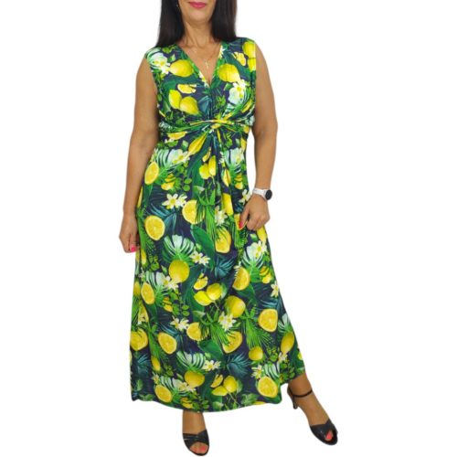 Barby V-nyakú maxi ruha- Citruskert