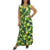 Barby V-nyakú maxi ruha- Citruskert