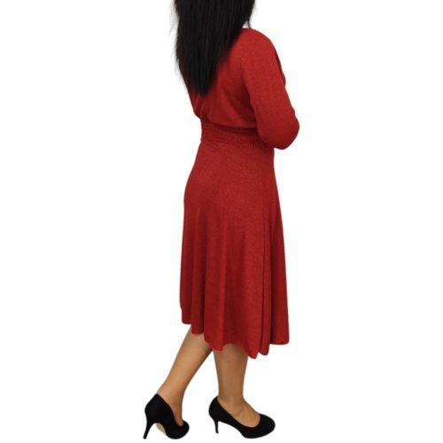 Diana lurex csillogó A-vonalú elegáns ruha – Piros