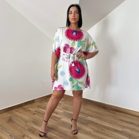 Dolli lepel ruha- fehér virág mintás