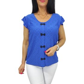 Dorka madeira mintás lezser aljú felső- királykék