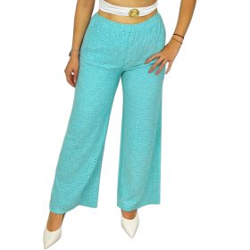 Ella madeira mintás bőszárú női nadrág – Menta