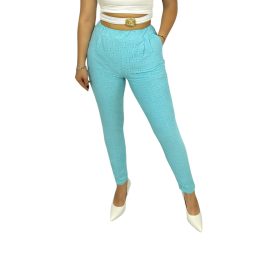 Ella madeira mintás csőszárú női nadrág – Menta