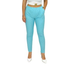 Ella madeira mintás csőszárú női nadrág – Menta