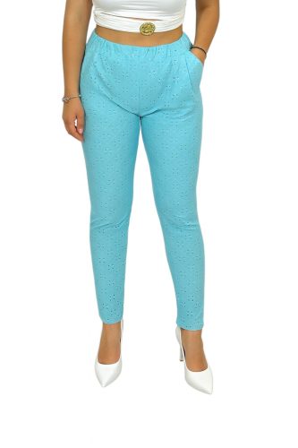 Ella madeira mintás csőszárú női nadrág – Menta