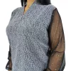 Fioretta V-nyakú, lurex csillogó tüllujjú elegáns felső – Ezüst