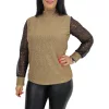 Glow lurex csipkés ujjú elegáns felső – Pezsgő (csillámos)