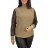 Glow lurex csipkés ujjú elegáns felső – Pezsgő (csillámos)