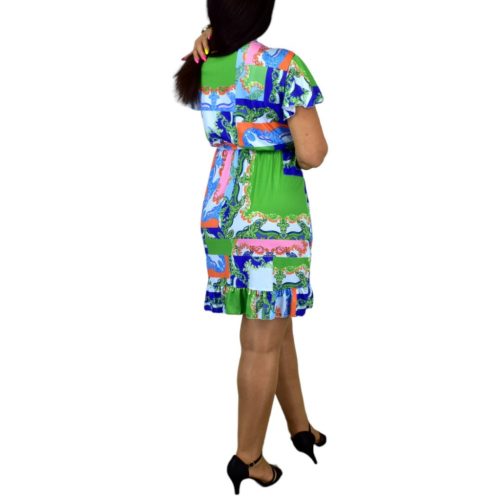 Ivonn átlapolt ruha- színes mintás